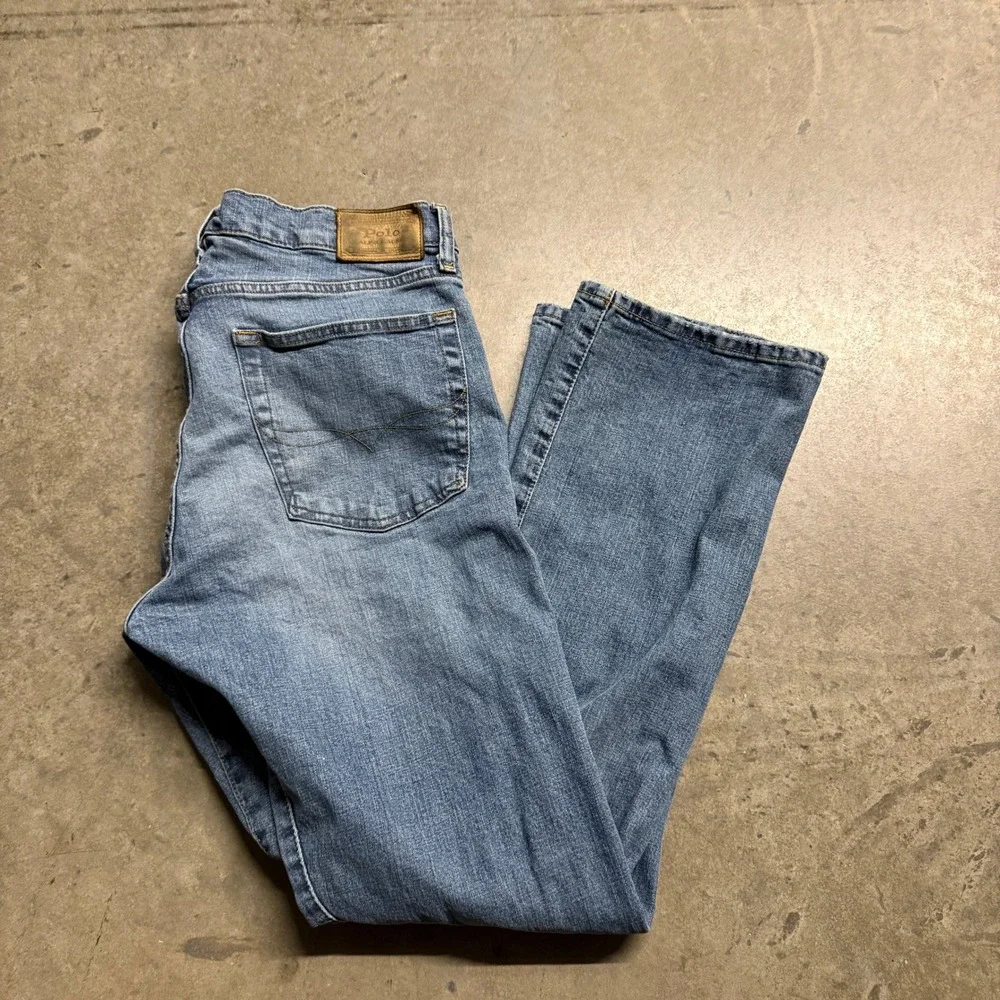 Polo Ralph Lauren Mens Medium Wash Straight Leg Denim Jeans Blue‎ 34x30